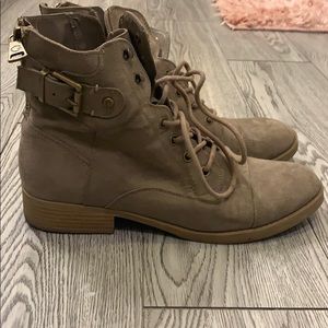 Grey Suede Ankle Booties